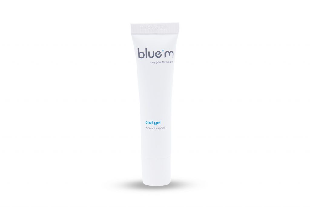 荷蘭 blue®m 抑制厭氧菌、提增口腔傷口癒合速度的活性氧口腔照護凝膠。